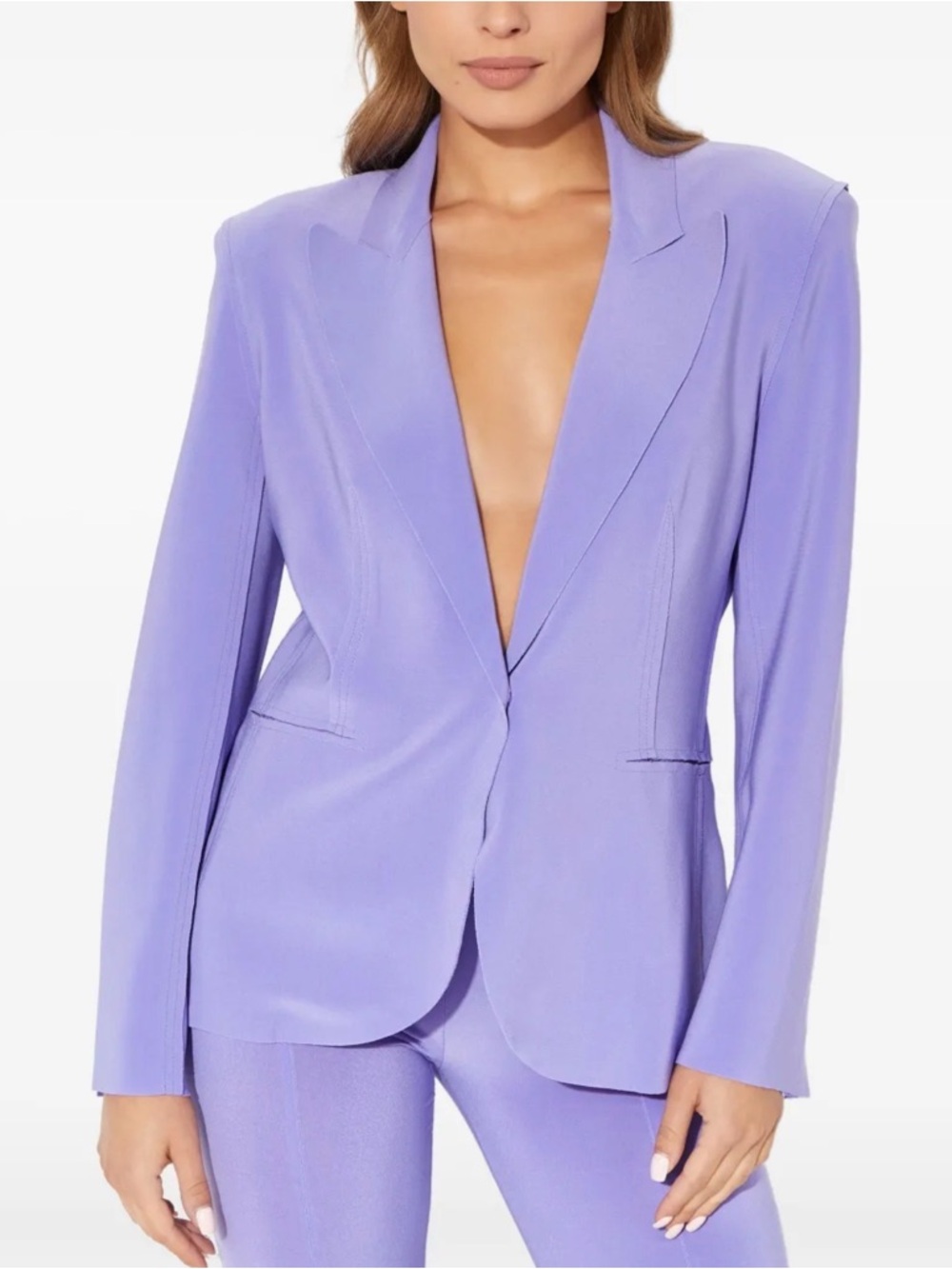 NORMA KAMALI Single-breasted Blazer In Purple Size Large